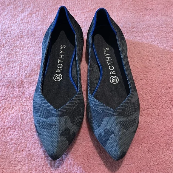 Rothy’s retired The Point Flats Black/Grey Camo - Picture 4 of 17